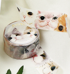 Cute Kawaii BGM Washi / Masking Deco Tape - Cat Kitten Photo - for Scrapbooking Journal Planner Craft