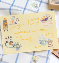 Cute Kawaii BGM Flake Stickers Sack - Home Decor Room Book Desk Sofa Plant Interior - for Diary Journal Agenda Planner Scrapbook Craft Gift