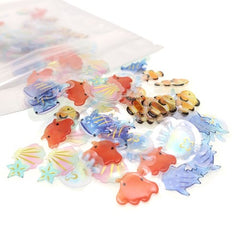 Cute Kawaii Crux Candy Drop Style Flake Stickers Sack - Fish Sea Ocean - for Journal Planner Agenda Craft Scrapbook