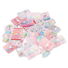 Collectible ૮ ・ﻌ・ა - Cute Kawaii Sanrio Cheery Chums Bear Rabbit Elephant Flake Stickers in Mini Plastic Container 2018 - Collectible