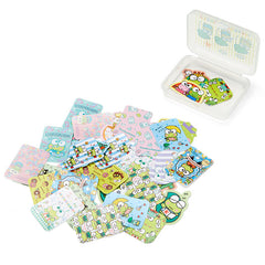 Collectible ૮ ・ﻌ・ა - Cute Kawaii Sanrio Keroppi Frog Flake Stickers in Mini Plastic Container 2018 - Collectible