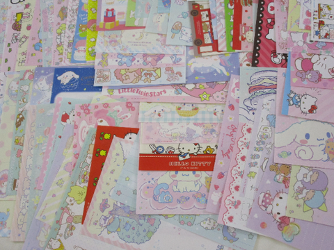 Grab Bag Sanrio Characters 70 pcs Paper Cinnamoroll Hello Kitty My Melody Little Twin Stars Cat Purin Dog Pochacco  Memo Note Set Stationery Cute Kawaii